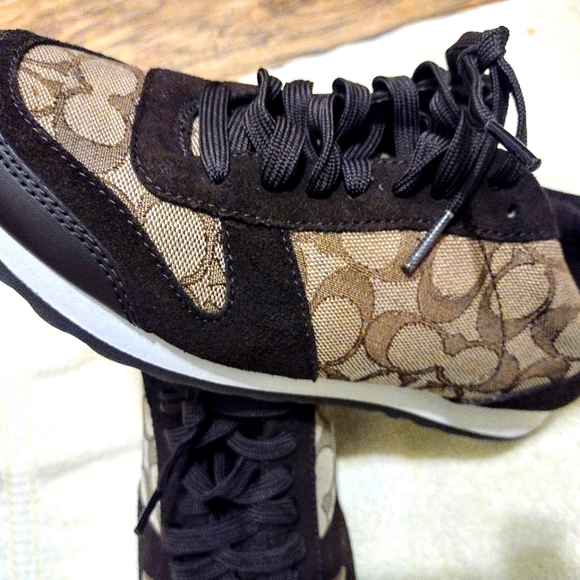 COACH SIGNATURE SNEAKERS BROWN SIZE 10 - Picture 6 of 16